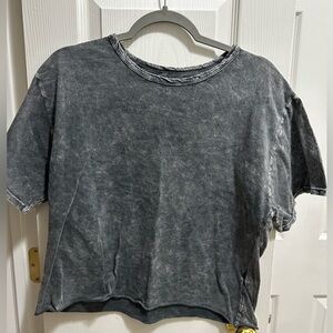 Casual Gray Washed Women's Top
